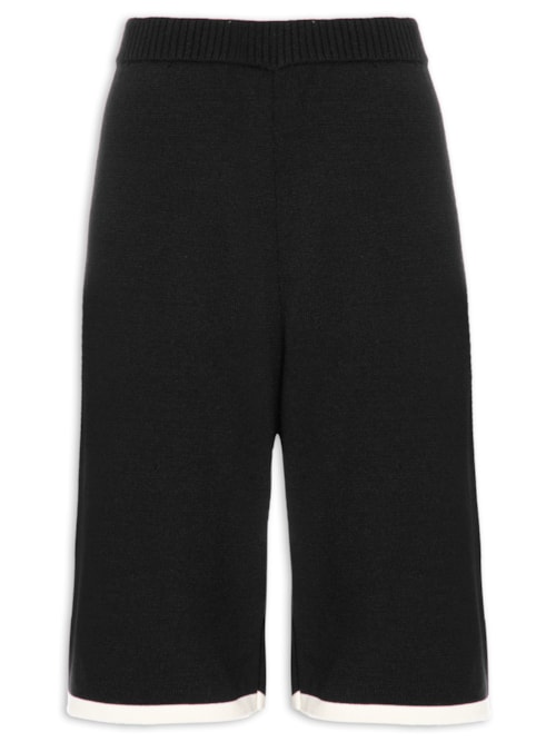 Bermuda Feminina Tricot - Preto