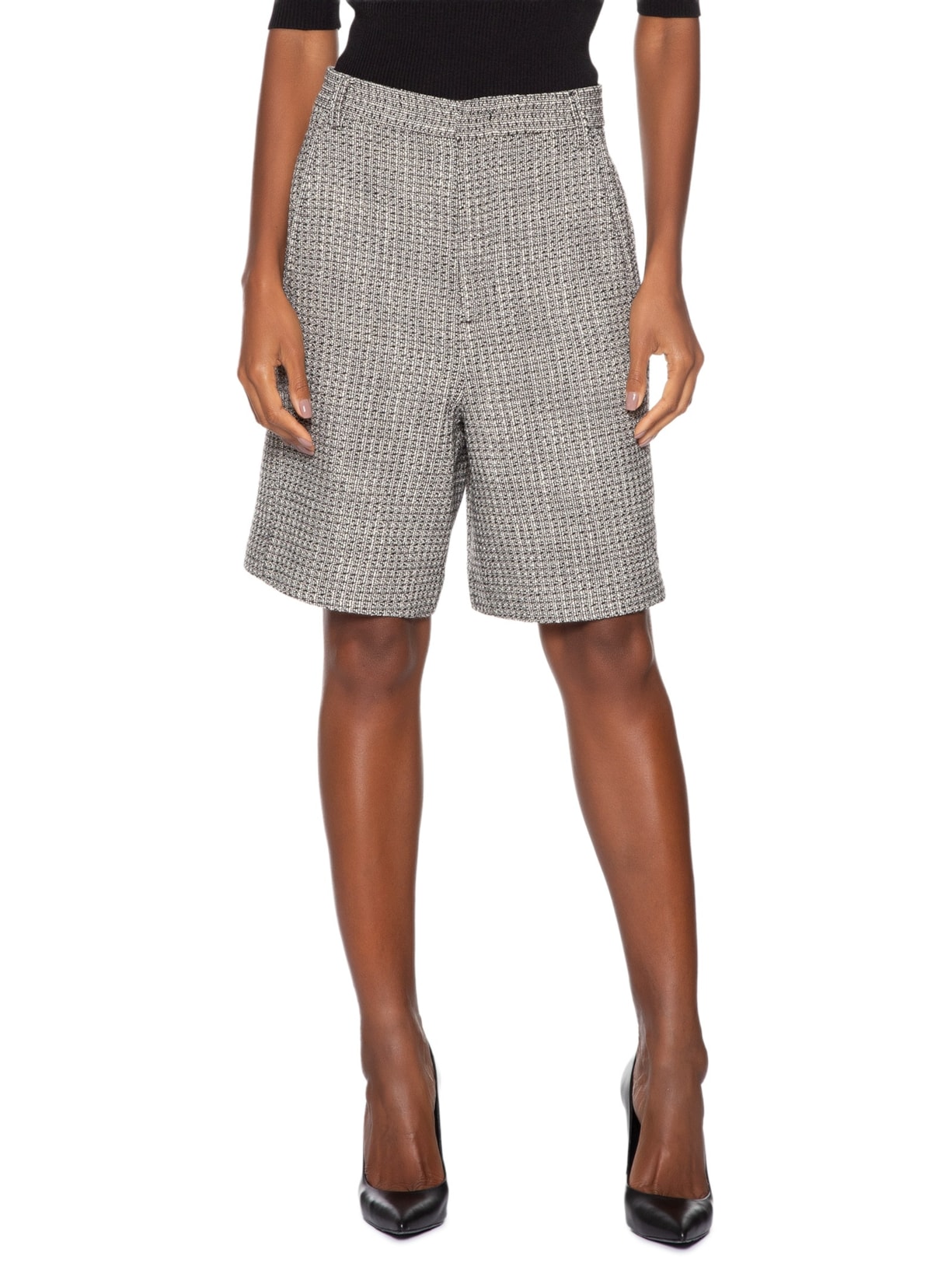 Bermuda Feminina Tweed Preto Animale