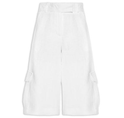 Bermuda Feminina Utilitário Linho - Branco