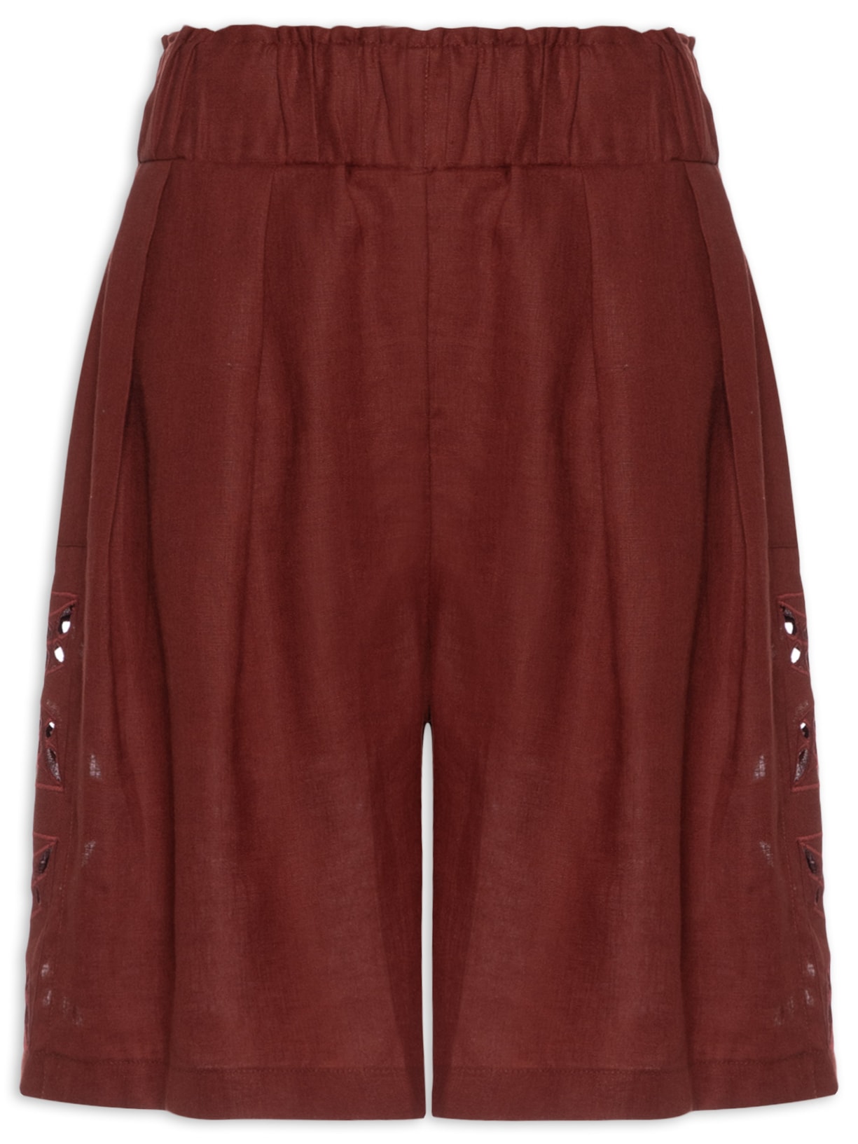 Bermuda Feminina Vórtice Linho Vinho A.niemeyer