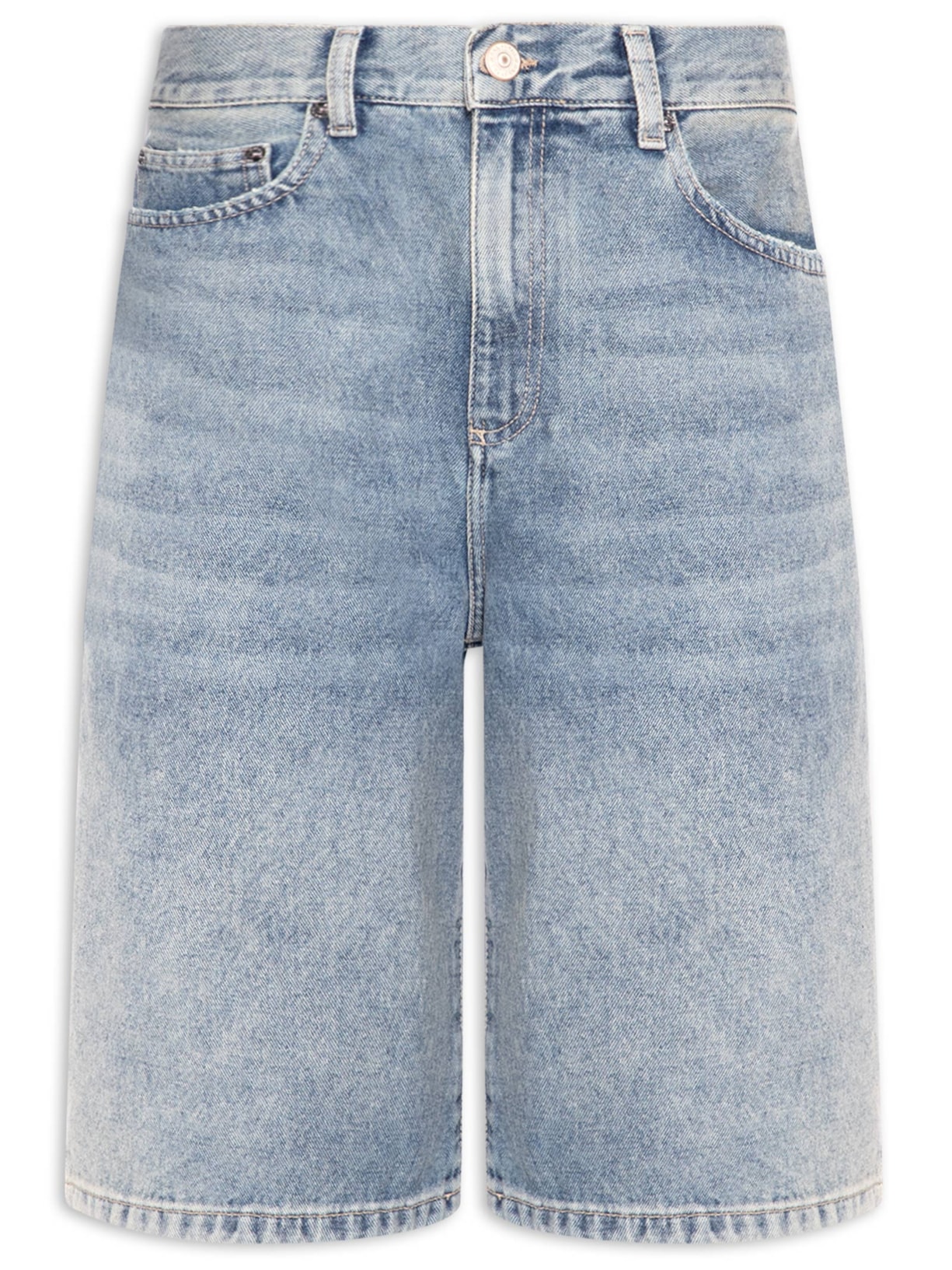 Bermuda Jeans Feminina Cintura Média Basic Azul Animale Jeans