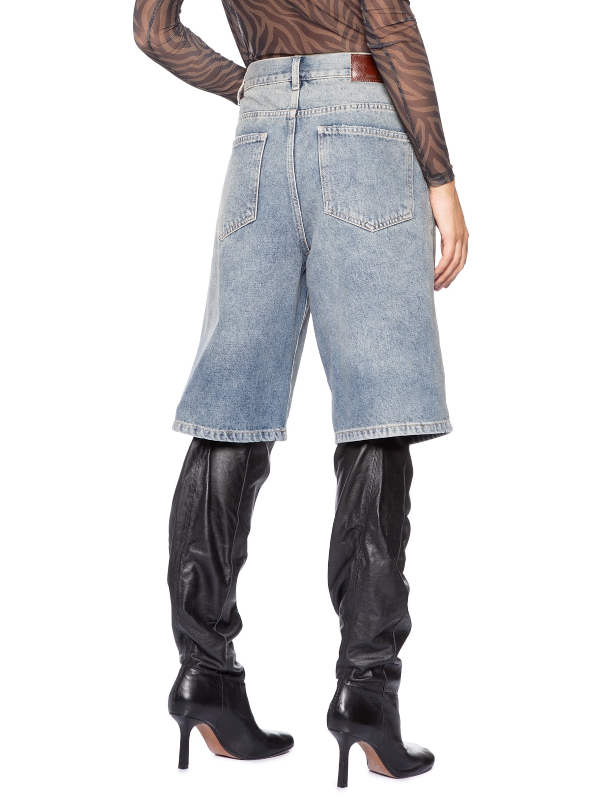 Bermuda Jeans Feminina Cintura Média Basic Azul Animale Jeans