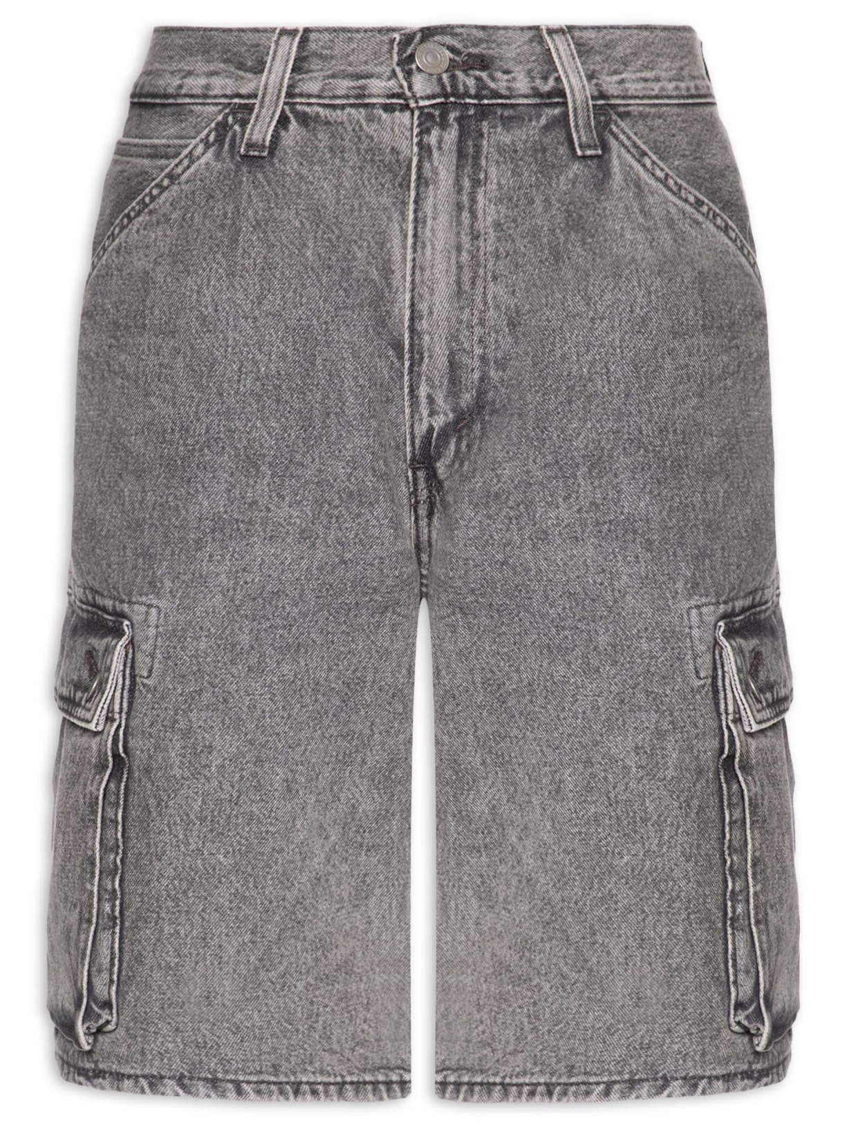 Bermuda Jeans Masculina 478 Baggy Cargo Preto Levi's