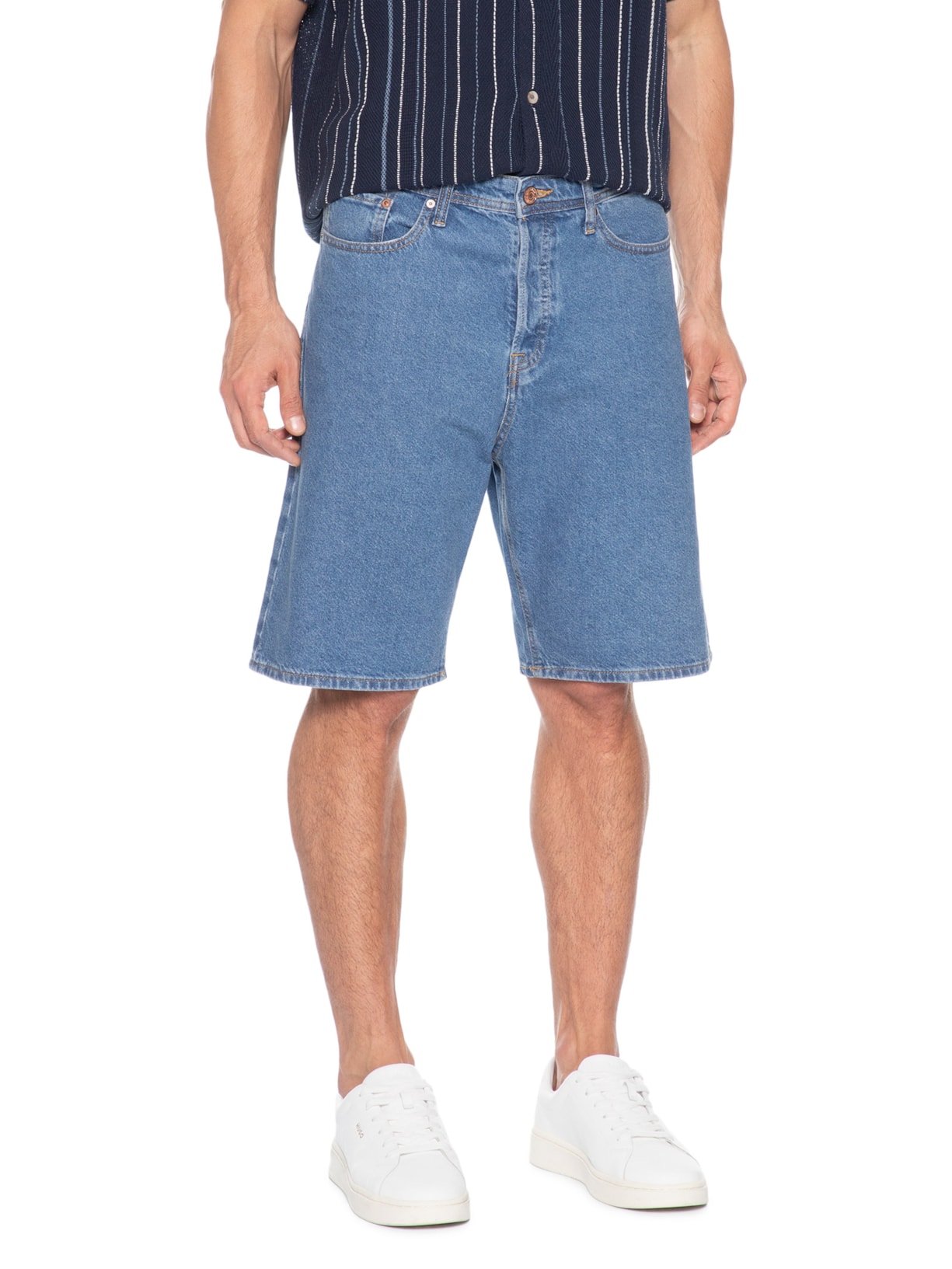 Bermuda Jeans Masculina Alex Original Azul Jack & Jones
