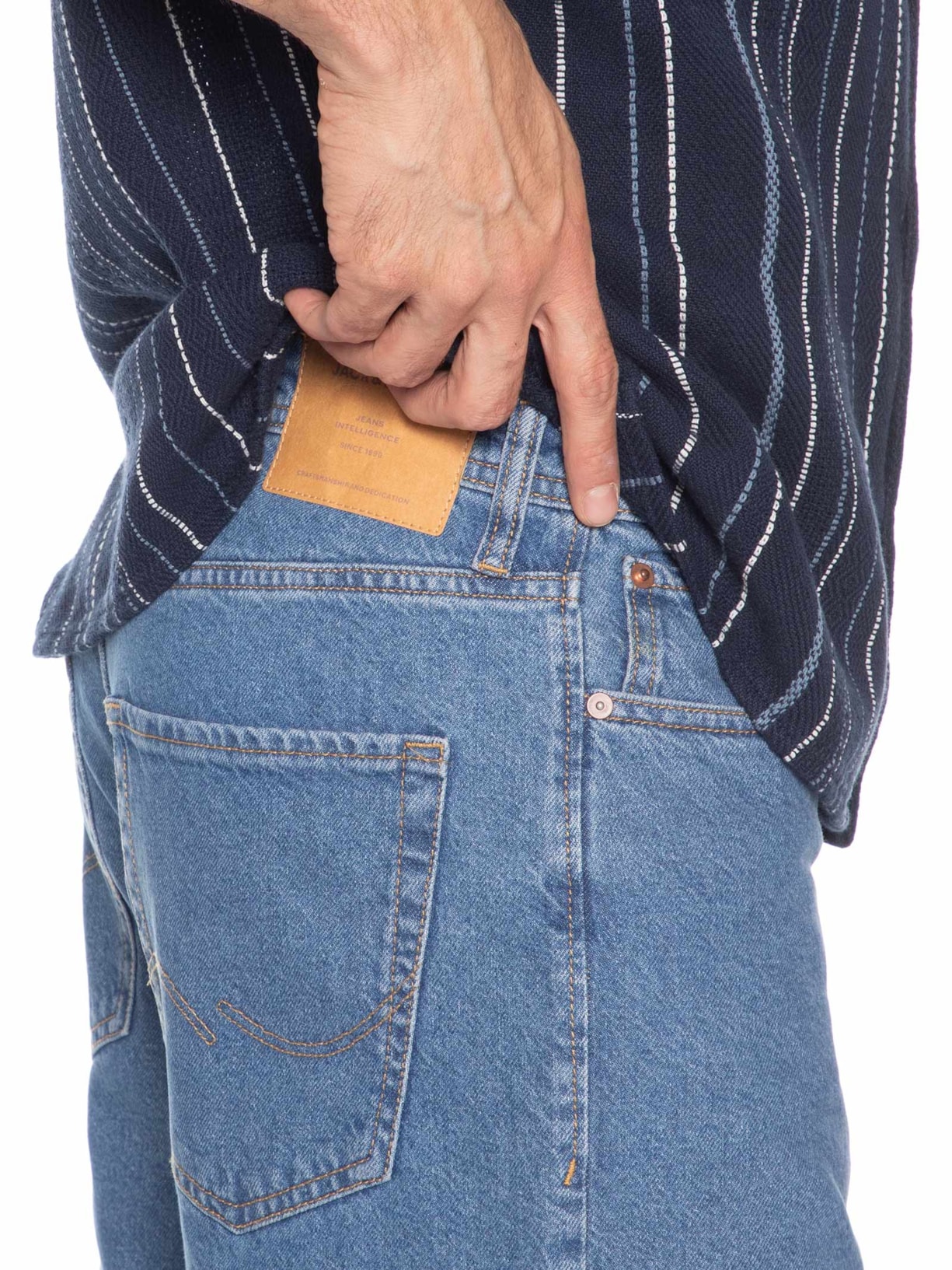 Bermuda Jeans Masculina Alex Original Azul Jack & Jones
