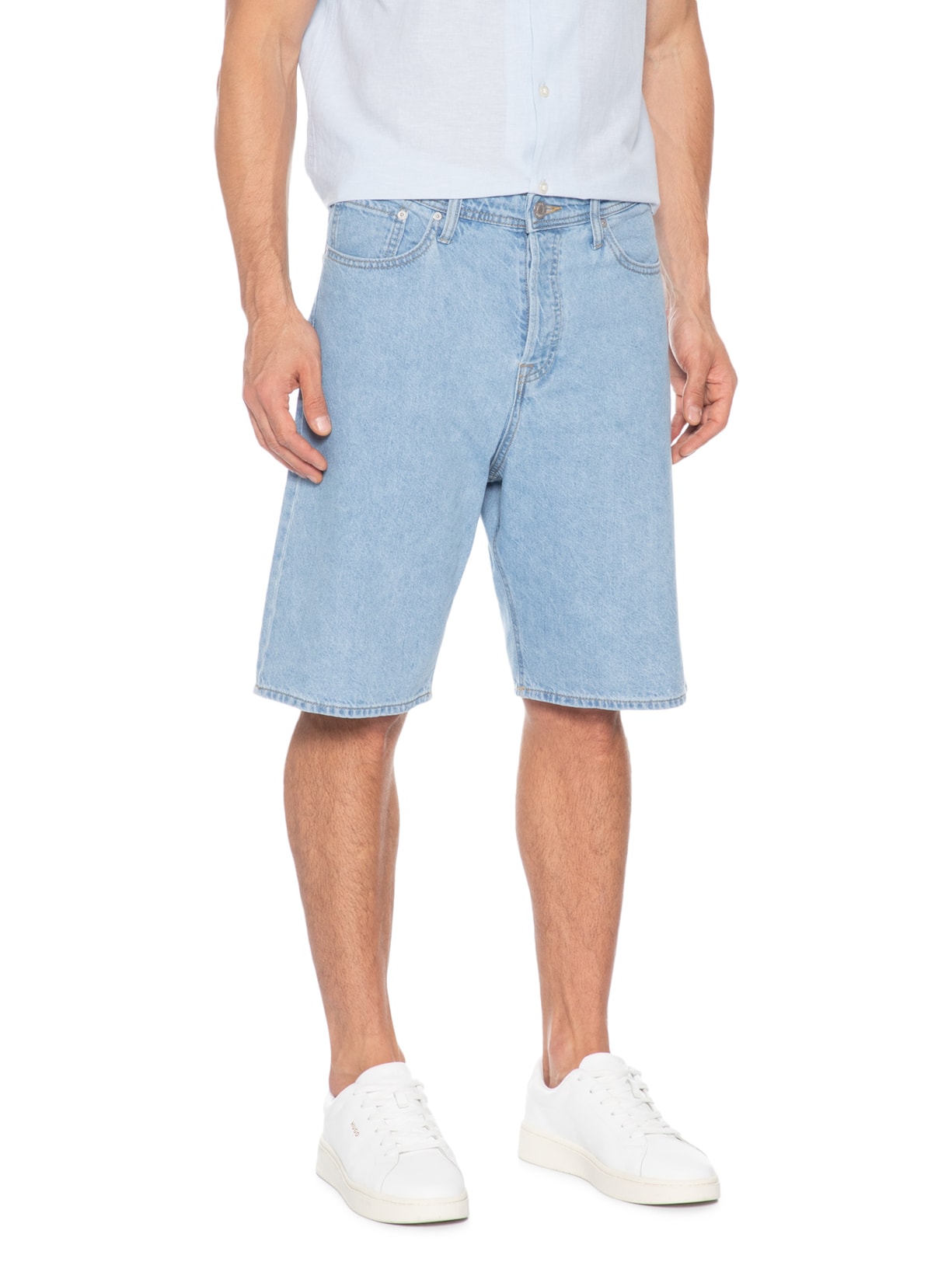 Bermuda Jeans Masculina Alex Original Azul Jack & Jones