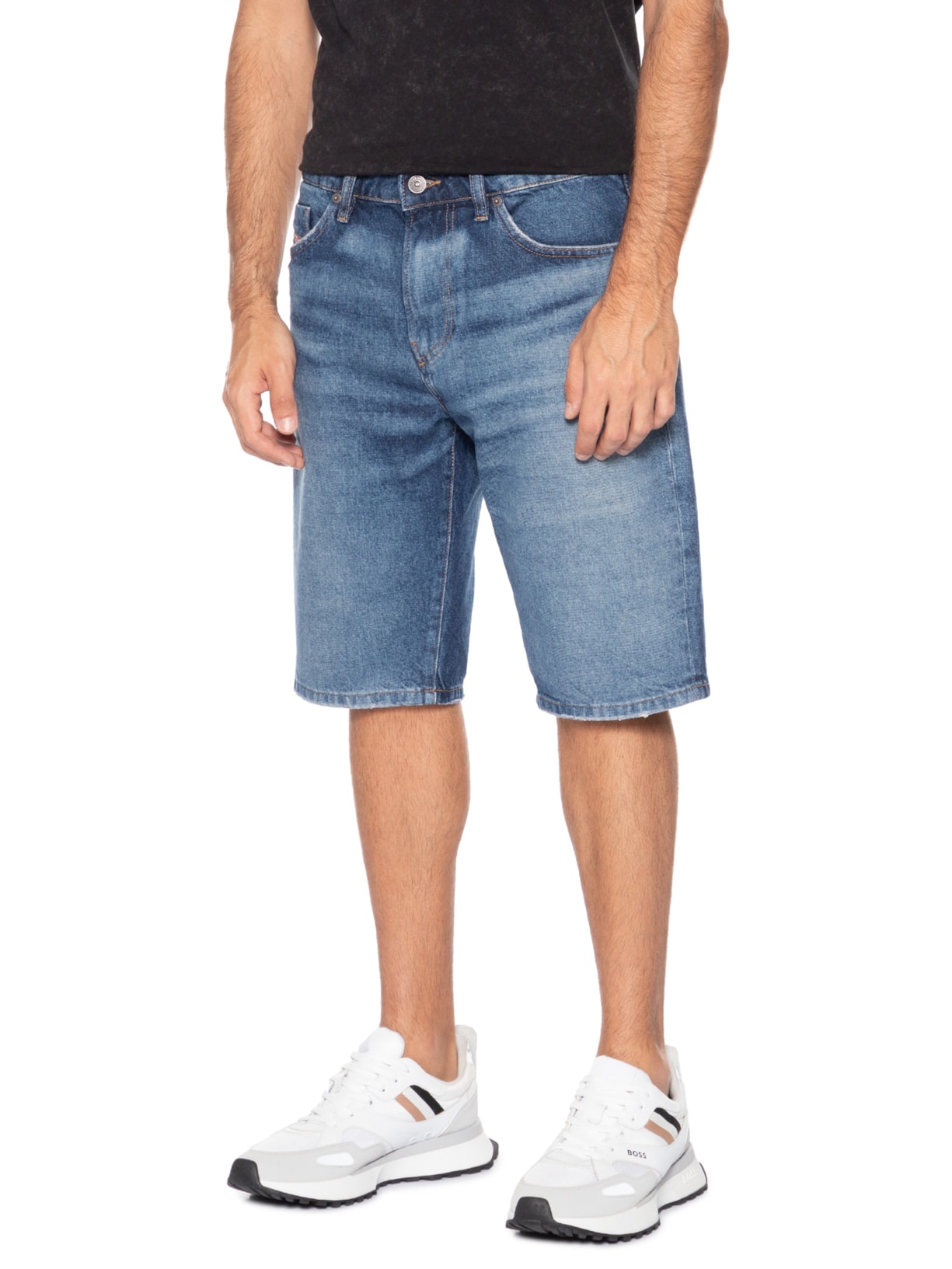 Bermuda Jeans Masculina Calzoncini Slim Azul Diesel