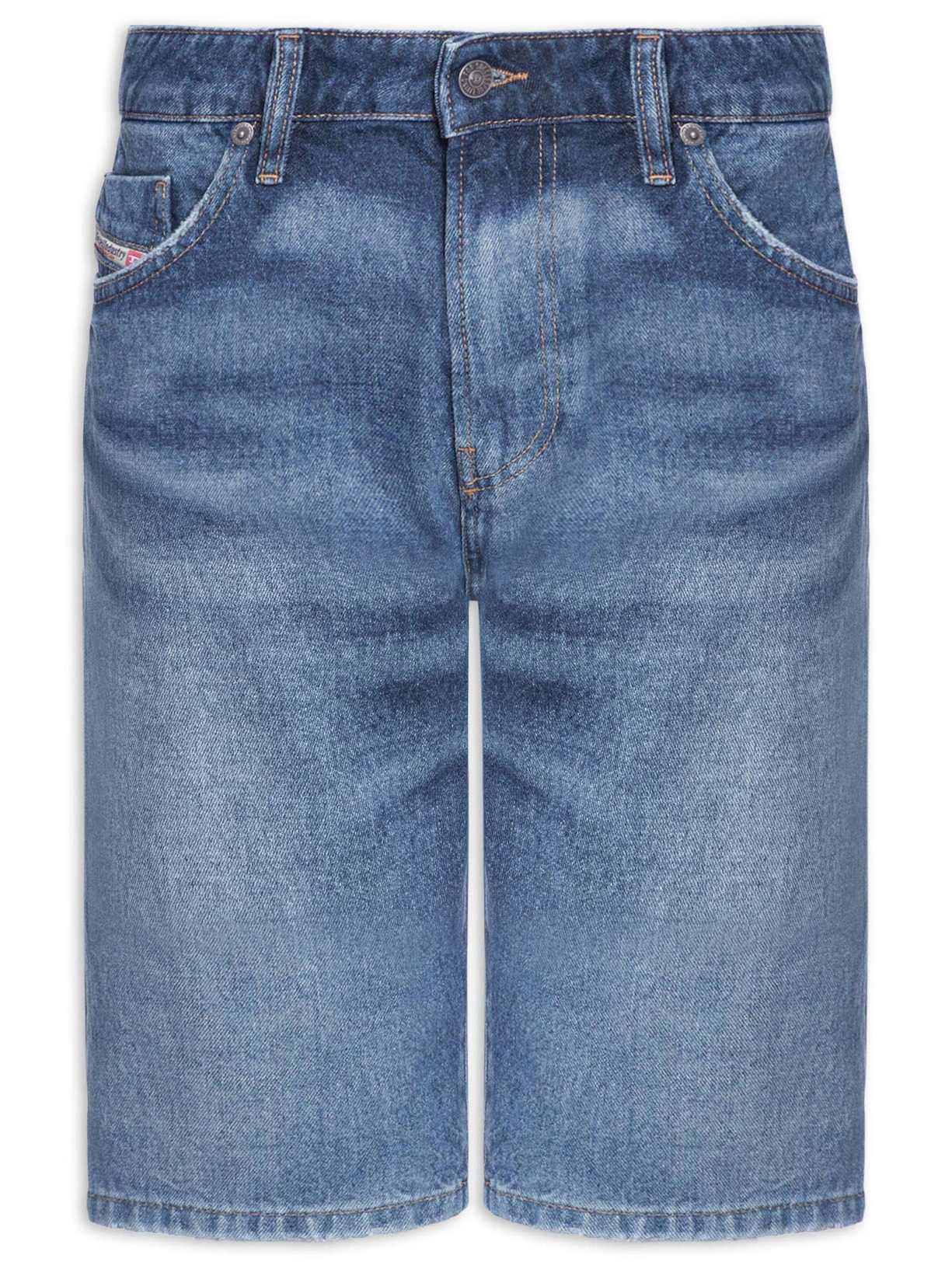 Bermuda Jeans Masculina Calzoncini Slim - Azul