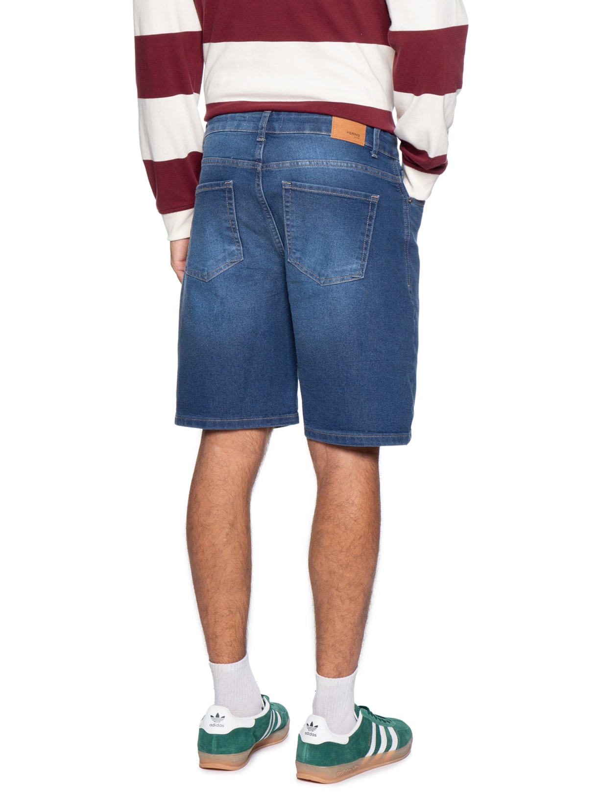 Bermuda Jeans Masculina Reta Fit Básica Azul Hering