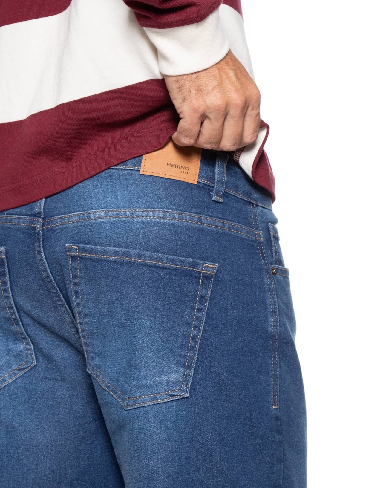 Bermuda Jeans Masculina Reta Fit Básica Azul Hering