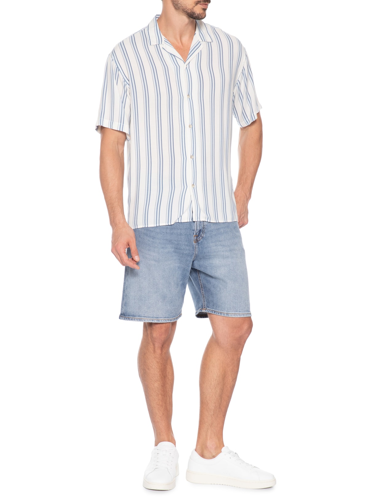 Bermuda Jeans Masculina Tony Original Azul Jack & Jones