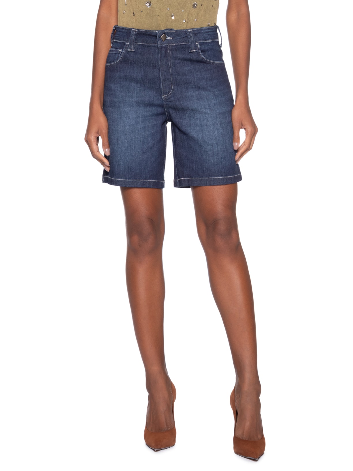Bermuda Jeans Raquel Feminina Azul Forum