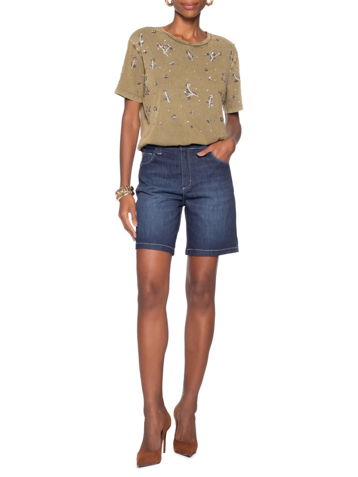 Bermuda Jeans Raquel Feminina – Azul Forum