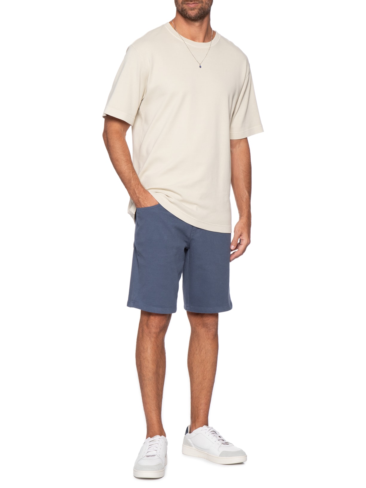 Bermuda Masculina 5 Pockets Azul Reserva