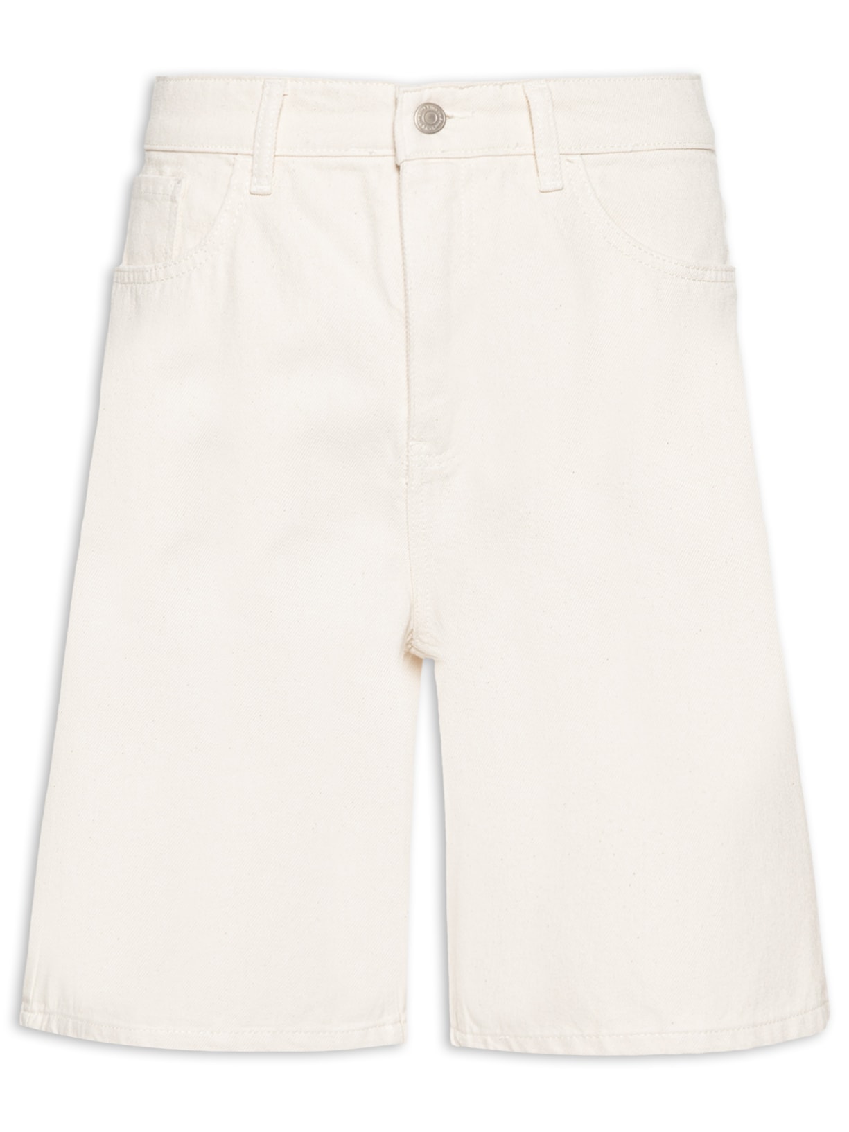 Bermuda Masculina 5 Pockets Reta - Off White