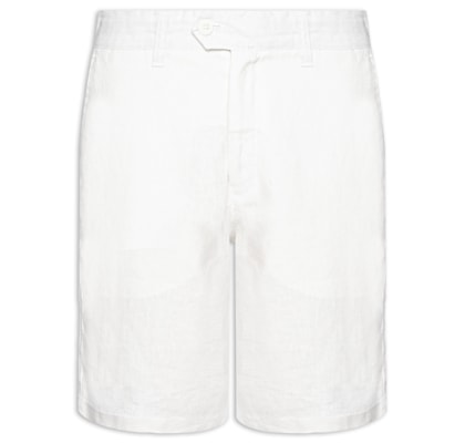 Bermuda Masculina Alfaiaria Linho - Branco