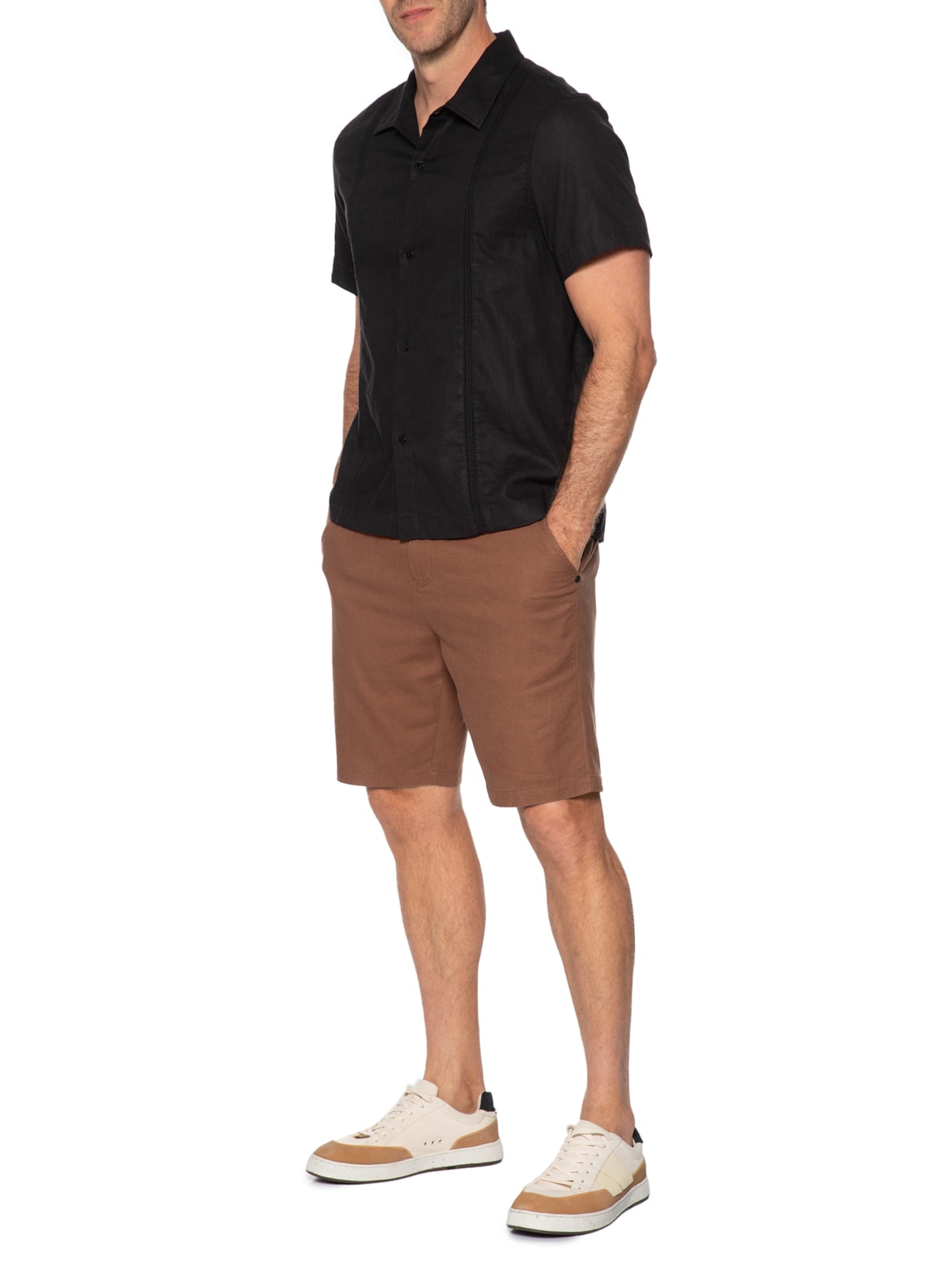 Bermuda Masculina Alfaiataria Basic Line Marrom Osklen