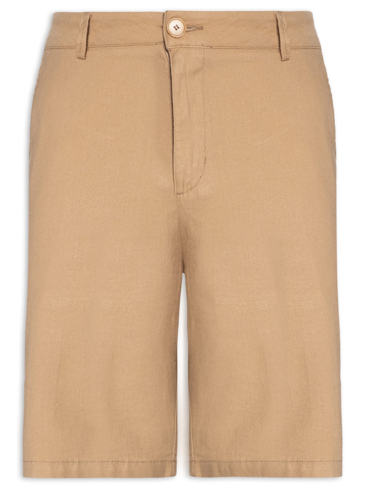 Bermuda Masculina Alfaiataria Basic Linen - Bege