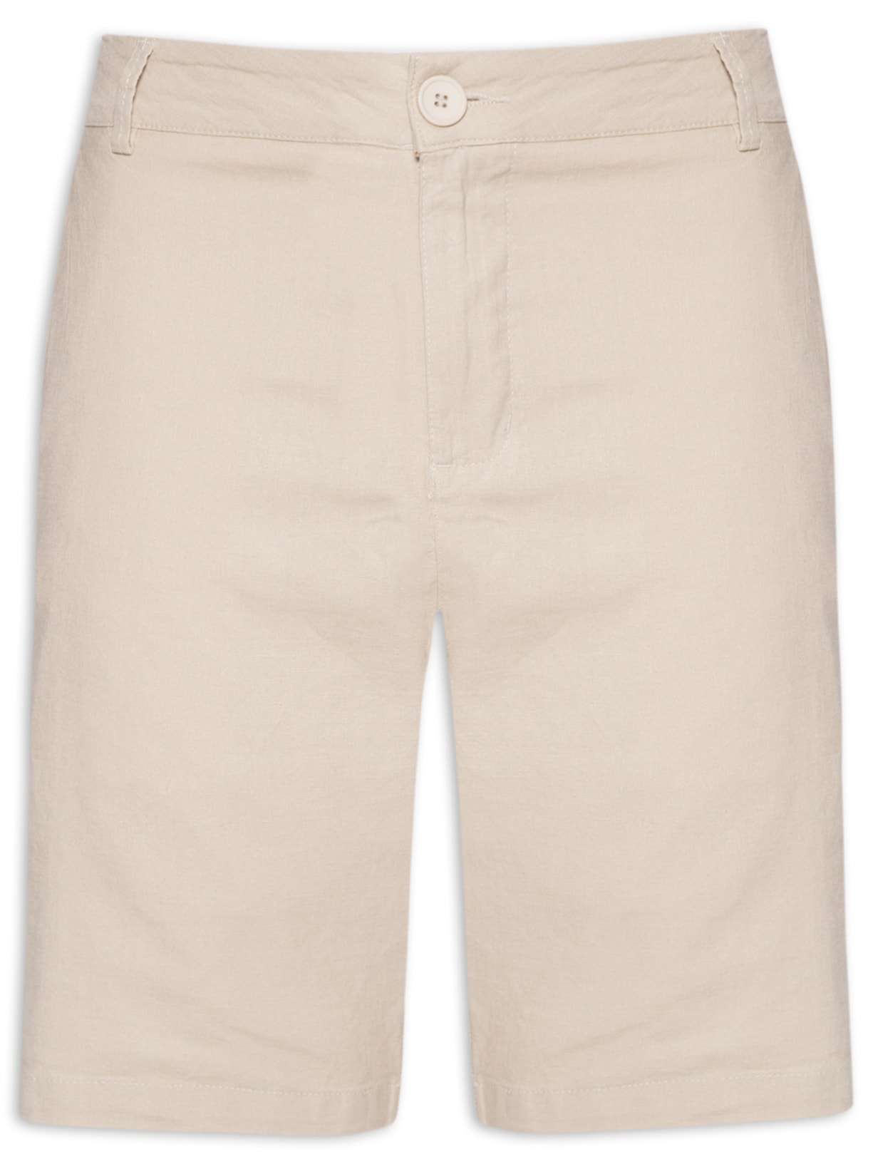 Bermuda Masculina Alfaiataria Basic Linen - Bege