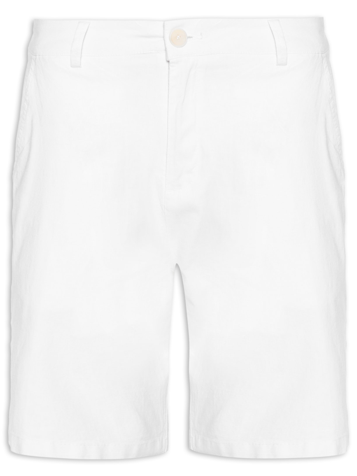 Bermuda Masculina Alfaiataria Basic Linen - Branco