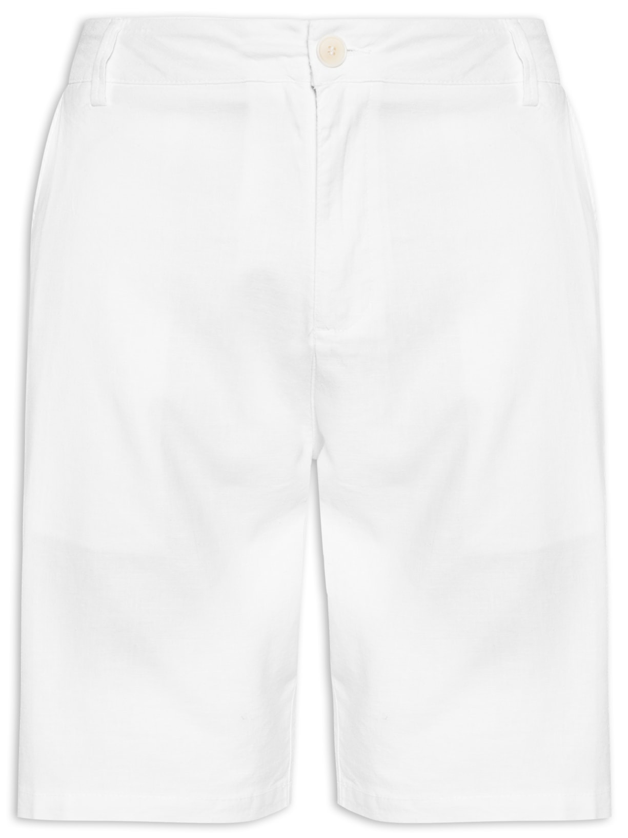 Bermuda Masculina Alfaiataria Basic Linen - Branco