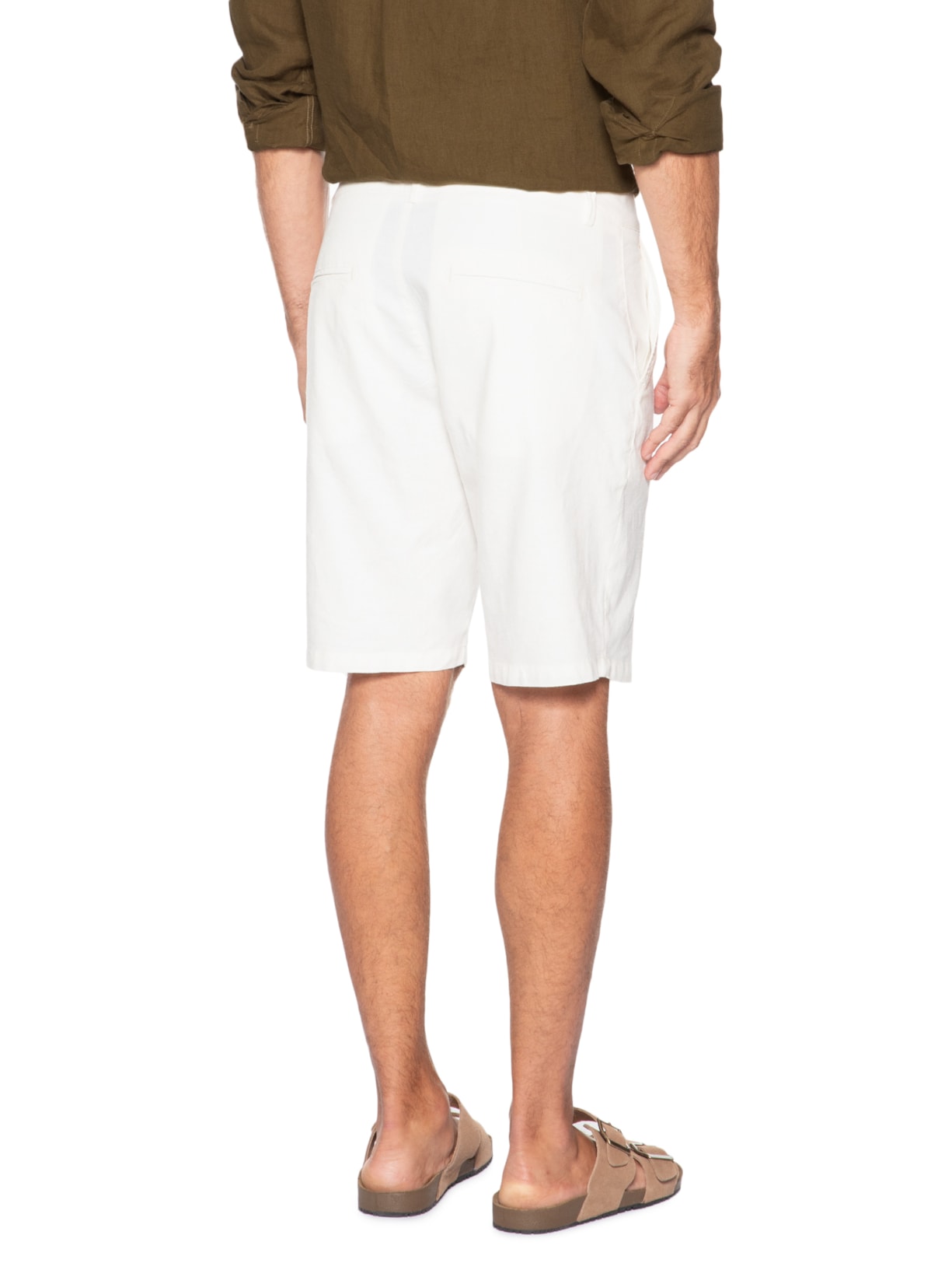Bermuda Masculina Alfaiataria Basic Linen Branco Osklen