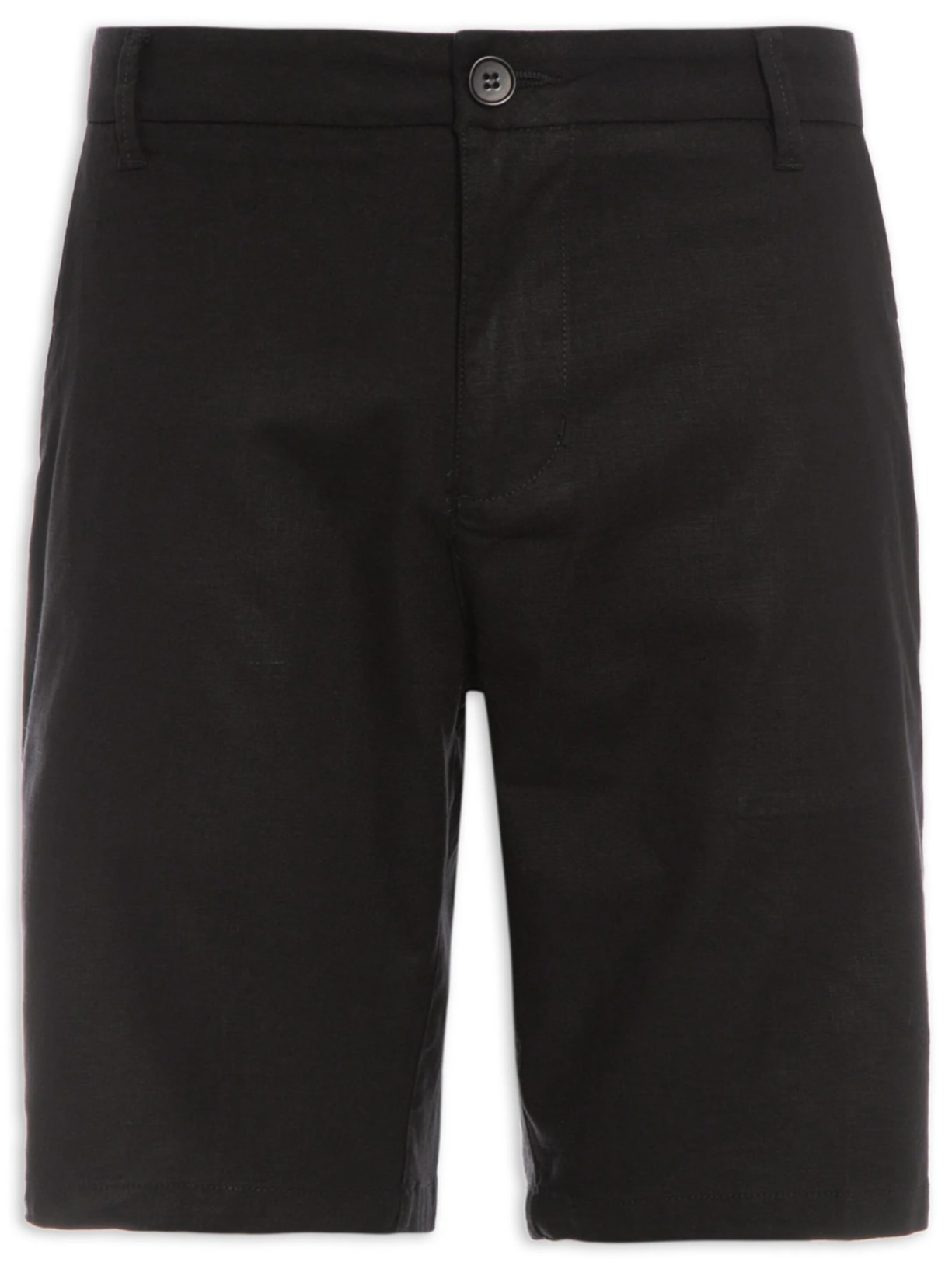 Bermuda Masculina Alfaiataria Basic Linen - Preto