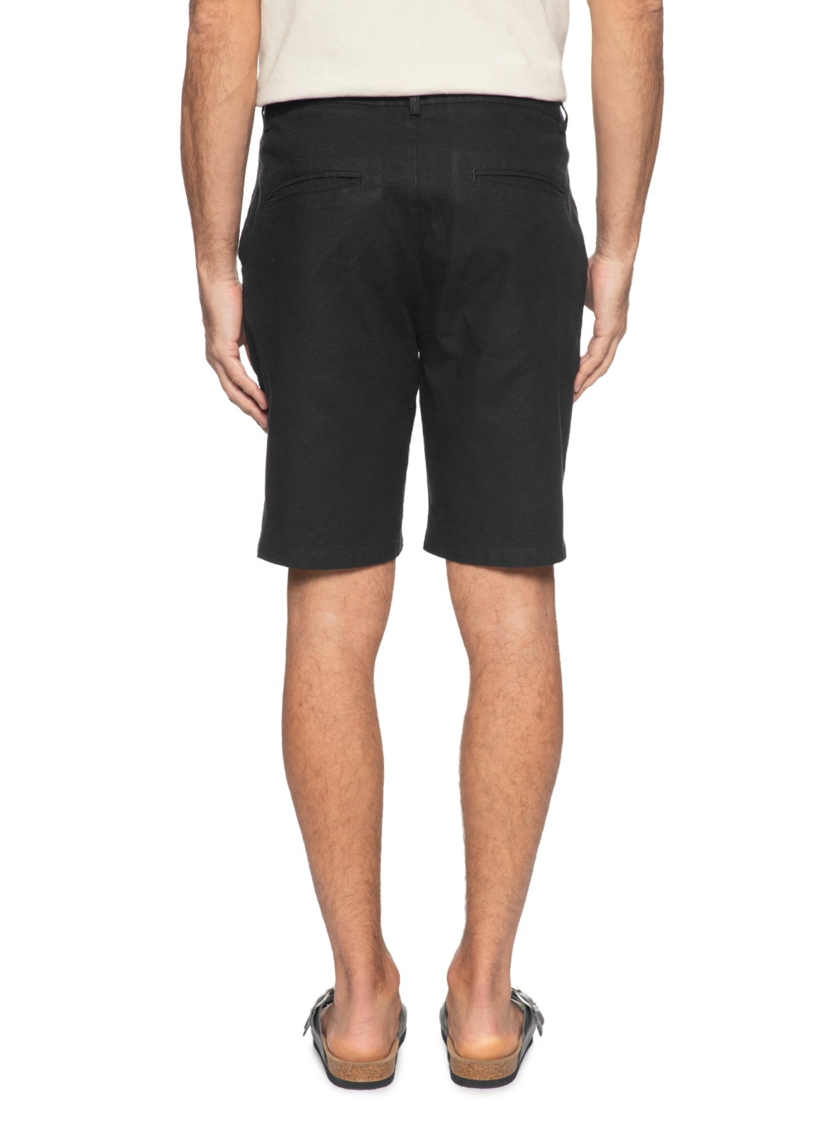 Bermuda Masculina Alfaiataria  Basic Linen Preto Osklen