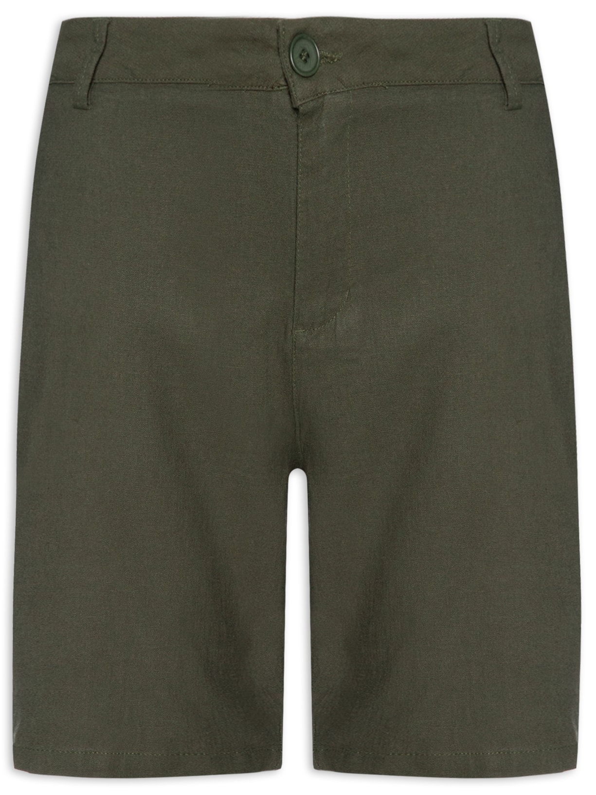 Bermuda Masculina Alfaiataria Basic Linen - Verde