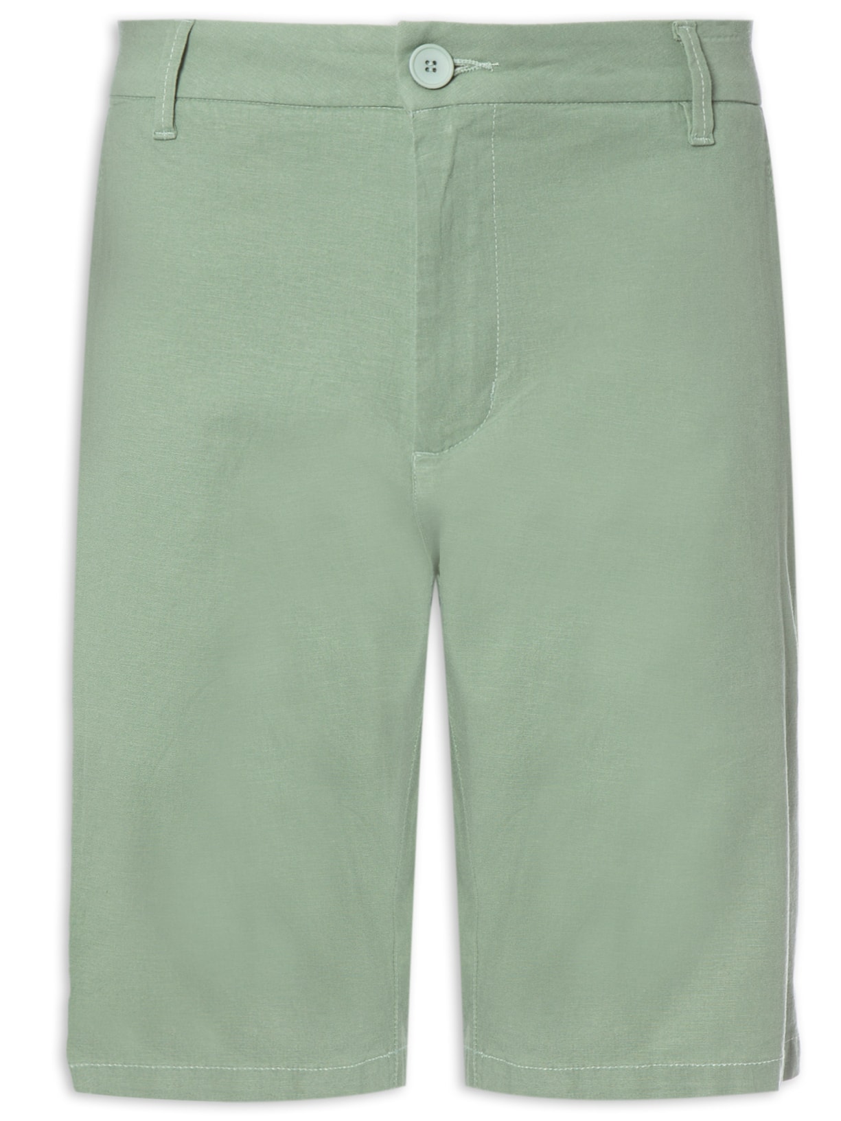 Bermuda Masculina Alfaiataria Basic Linen - Verde
