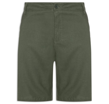 Bermuda Masculina Alfaiataria Basic Linen - Verde