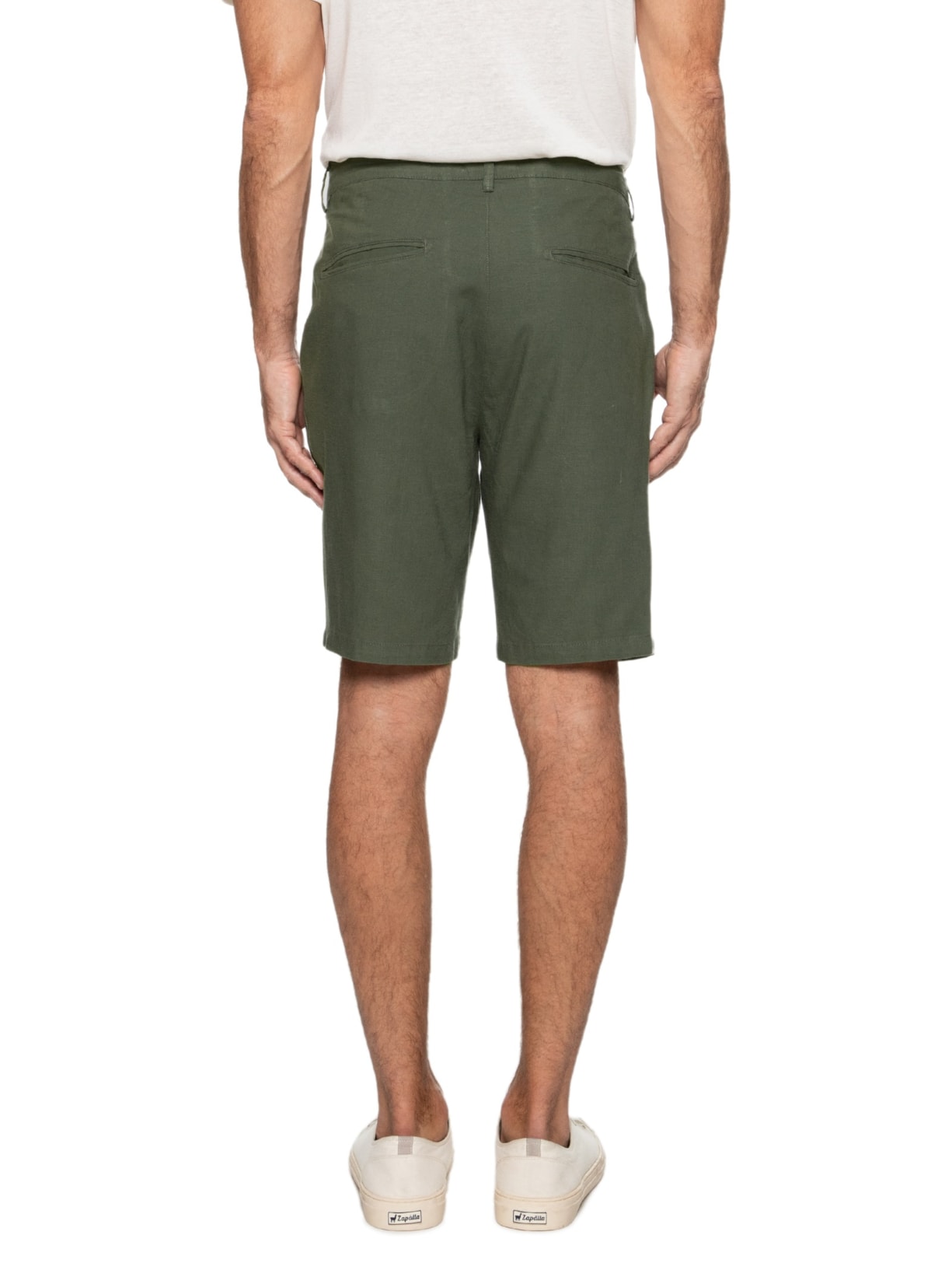 Bermuda Masculina Alfaiataria Basic Linen Verde Osklen