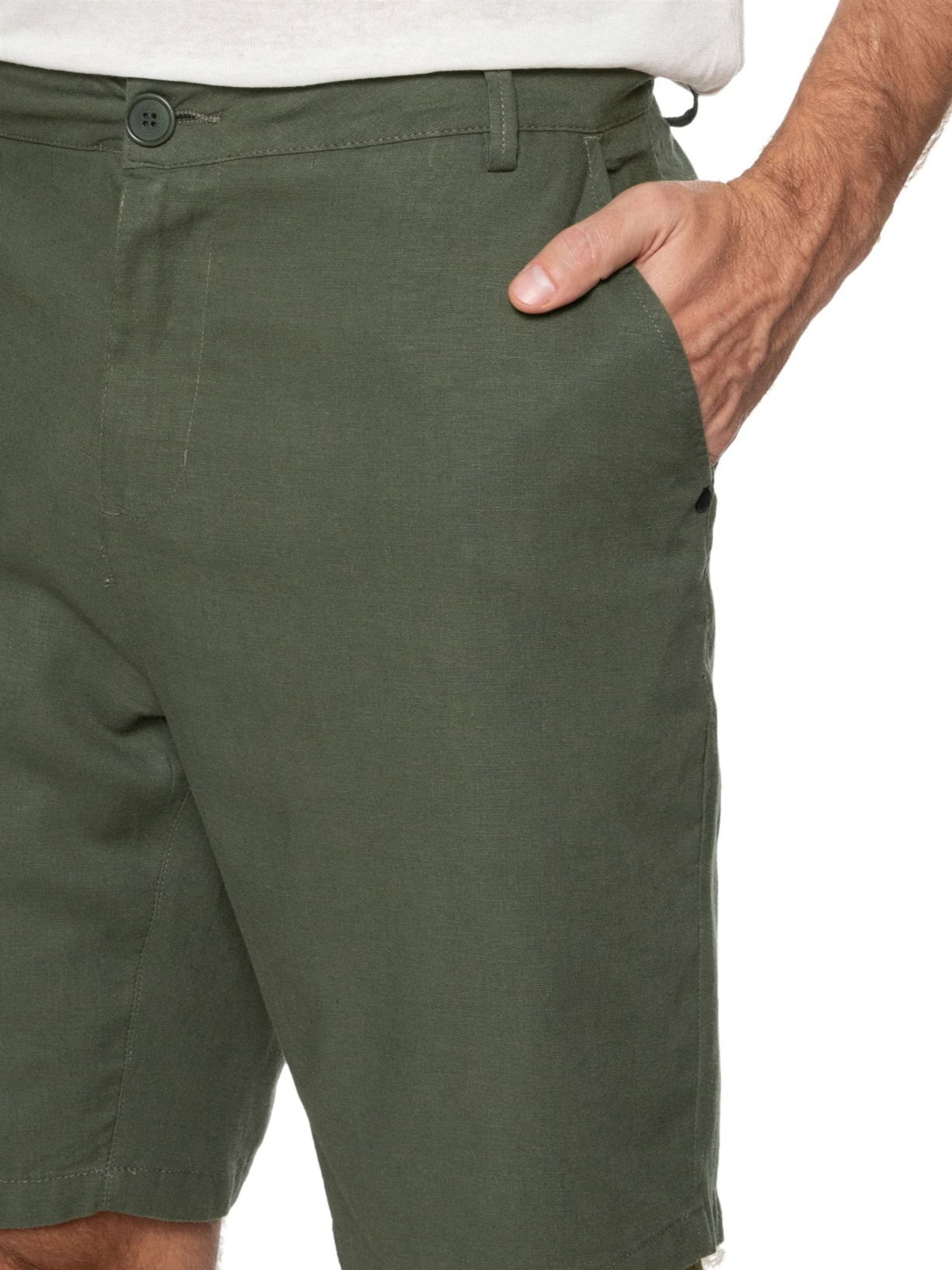 Bermuda Masculina Alfaiataria Basic Linen Verde Osklen