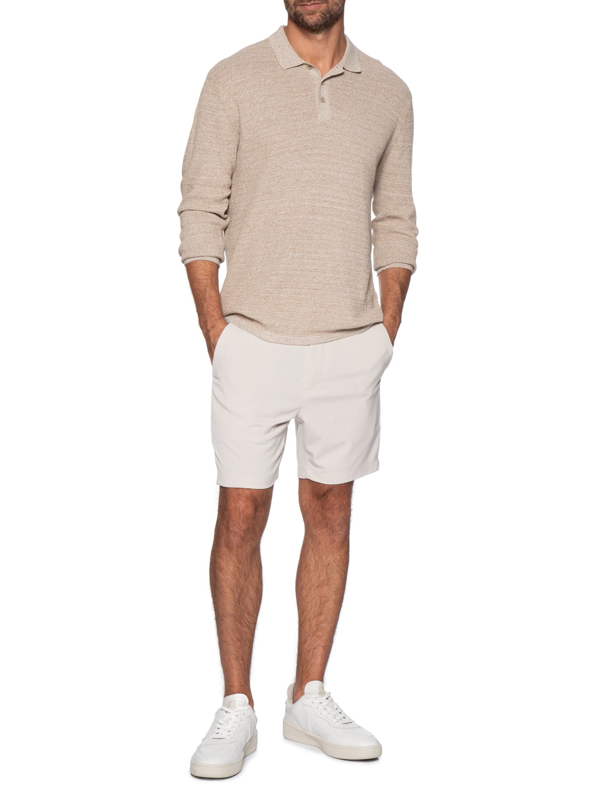 Bermuda Masculina Alfaiataria Bege '2 Essential