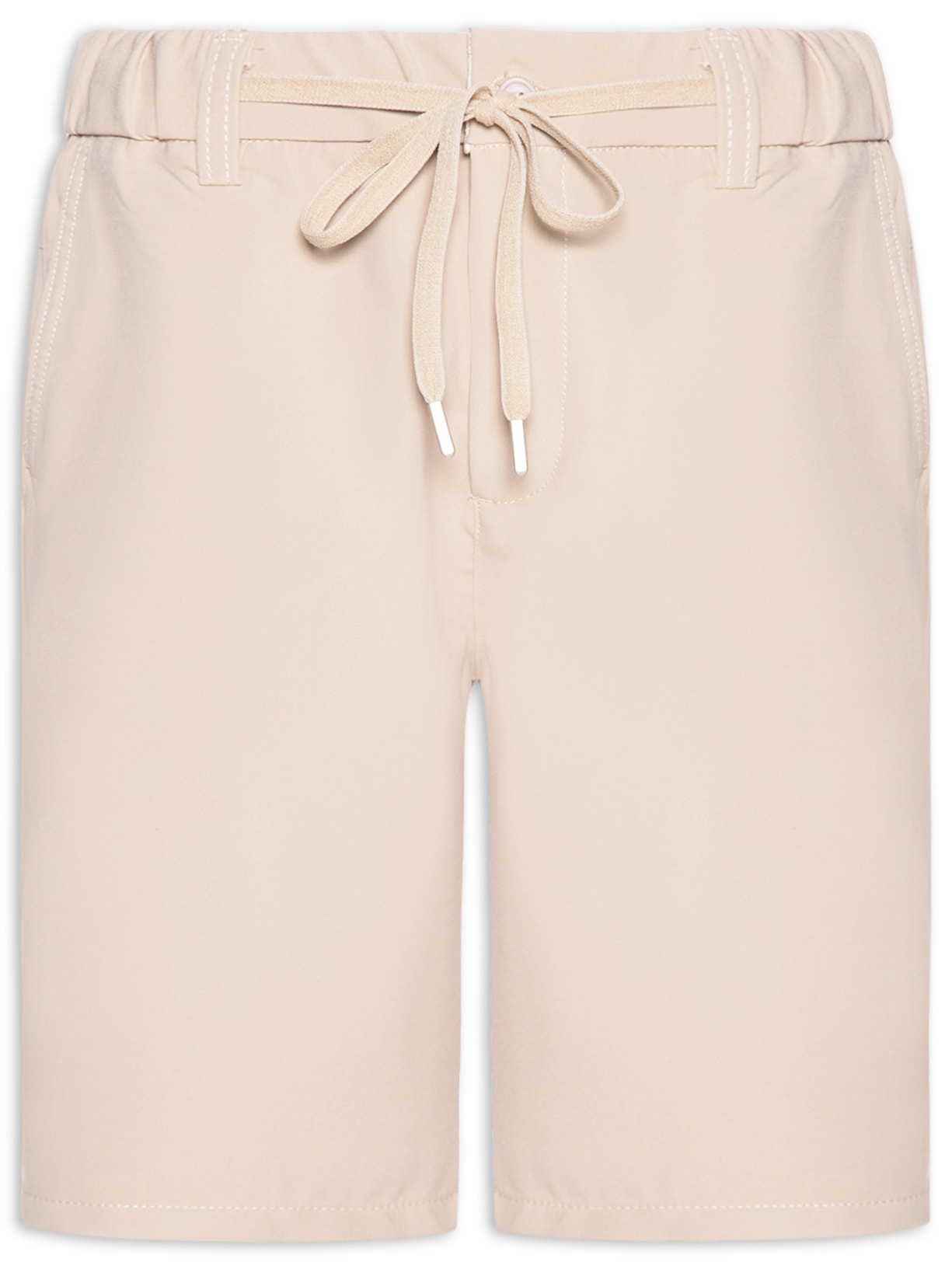 Bermuda Masculina Alfaiataria Cós Elástico - Bege