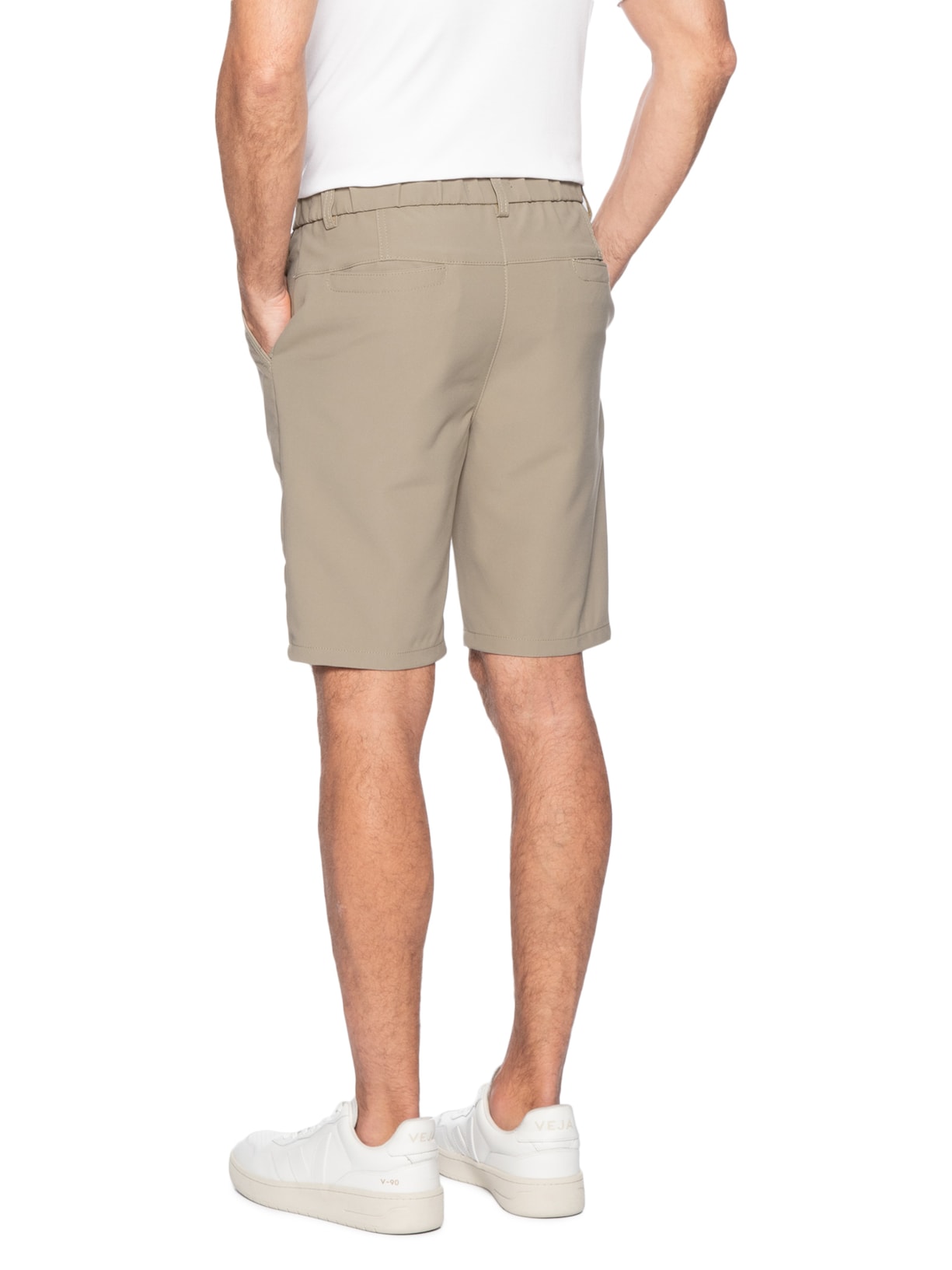 Bermuda Masculina Alfaiataria Cós Elástico E Cordão Verde '2 Essential