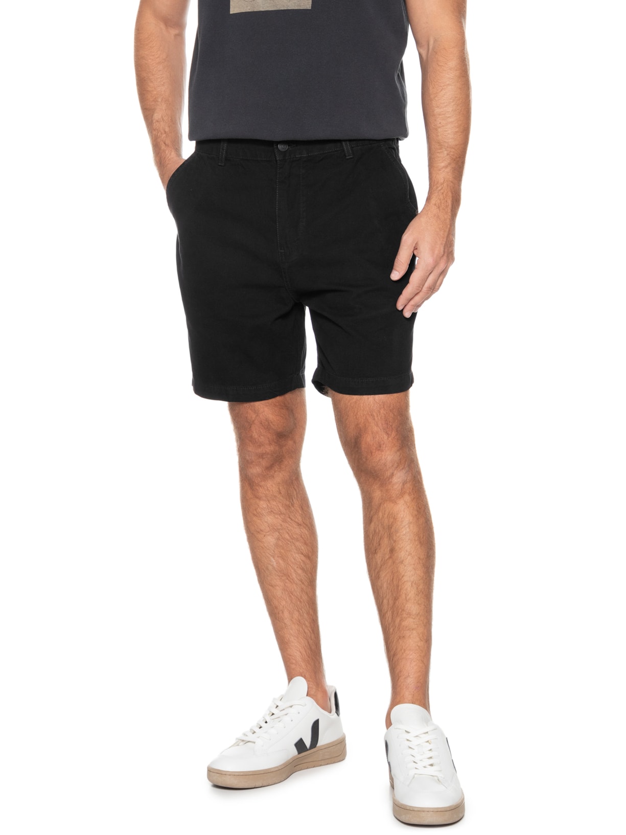Bermuda Masculina Alfaiataria Cotton E-Basics Preto Osklen