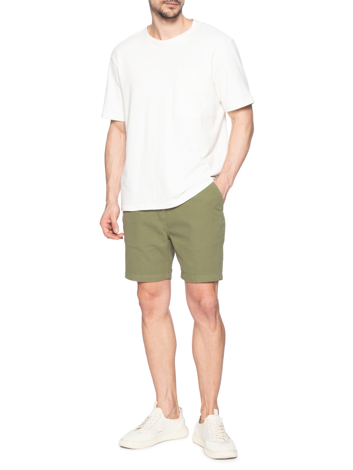 Bermuda Masculina Alfaiataria Cotton E-Basics Verde Osklen