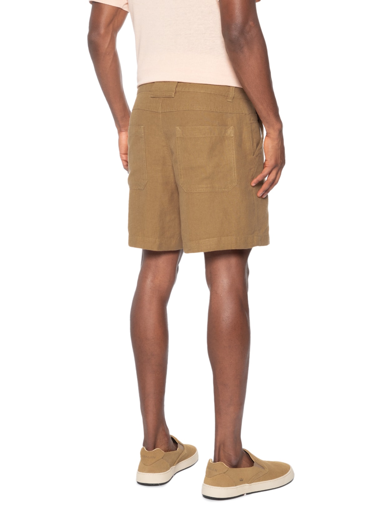 Bermuda Masculina Alfaiataria Flow Linen Bege Osklen