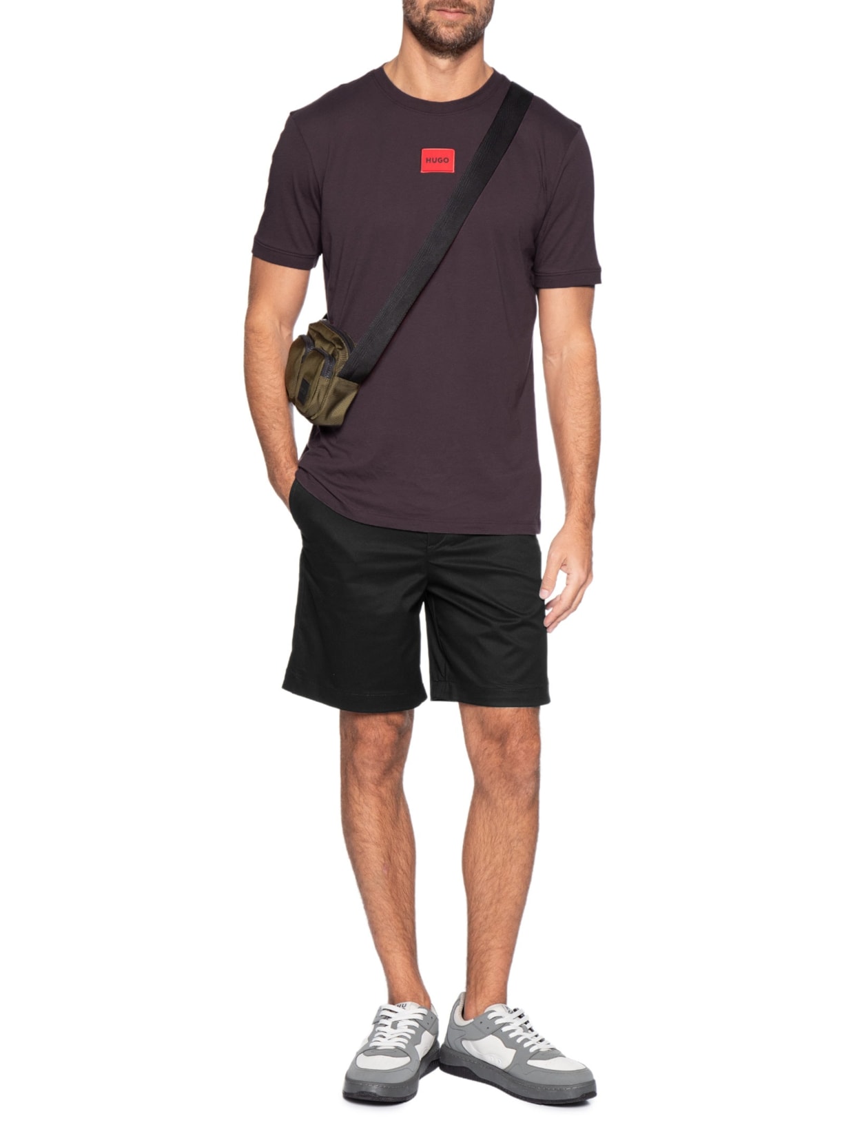 Bermuda Masculina Alfaiataria Genar261S Preto Hugo