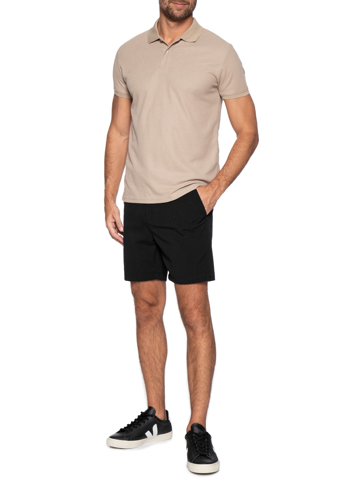 Bermuda Masculina Alfaiataria Preto '2 Essential