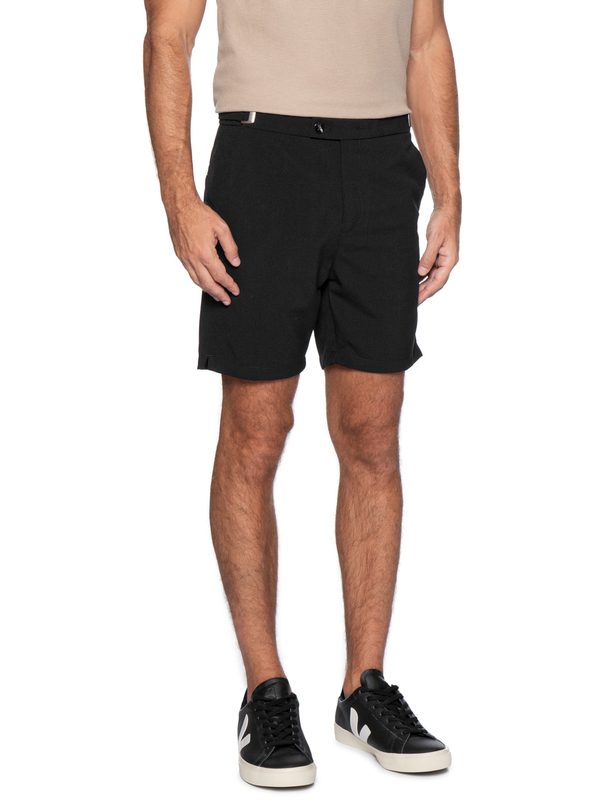 Bermuda Masculina Alfaiataria Preto '2 Essential