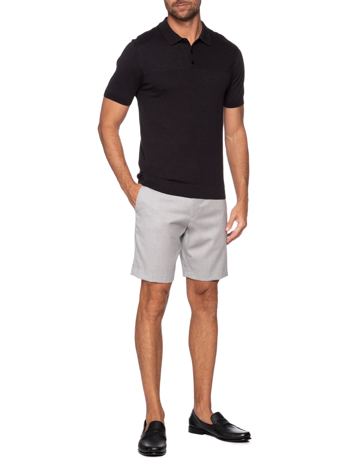 Bermuda Masculina Alfaiataria Z461 Cinza Ricardo Almeida