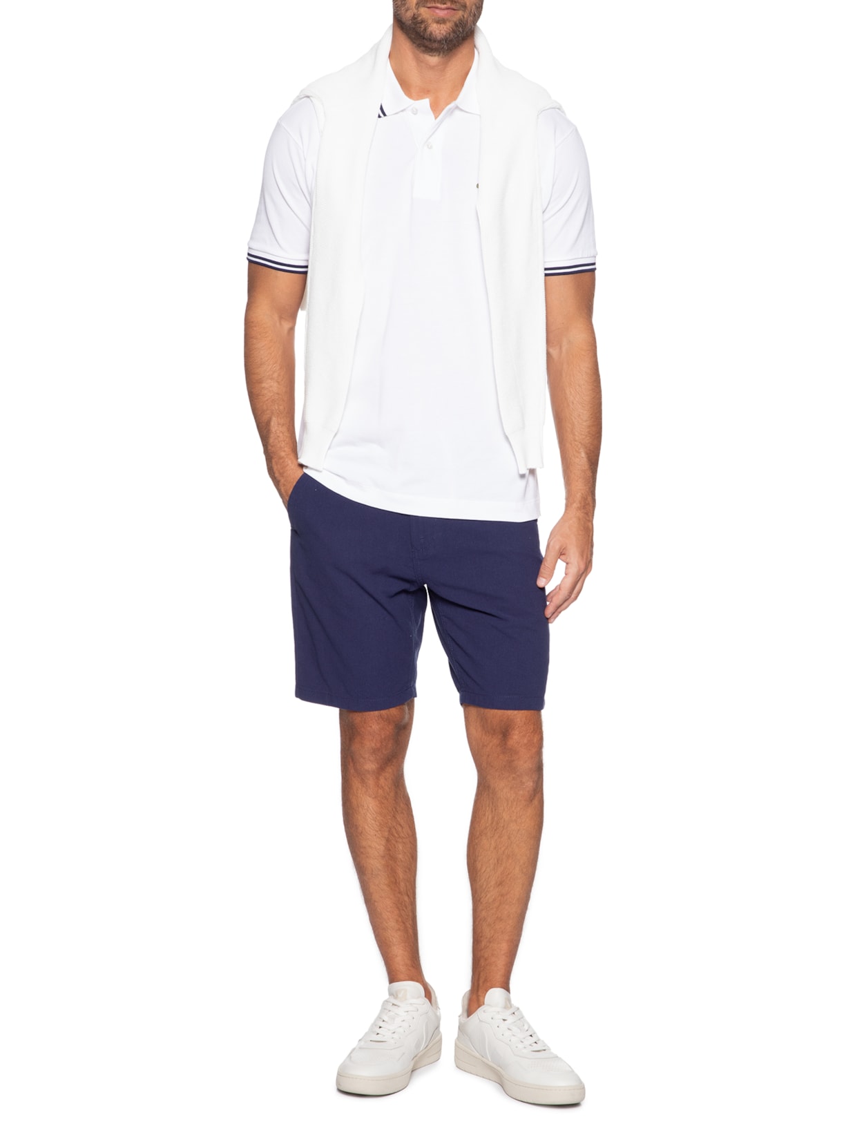 Bermuda Masculina Algodão Ocean Azul '2 Essential