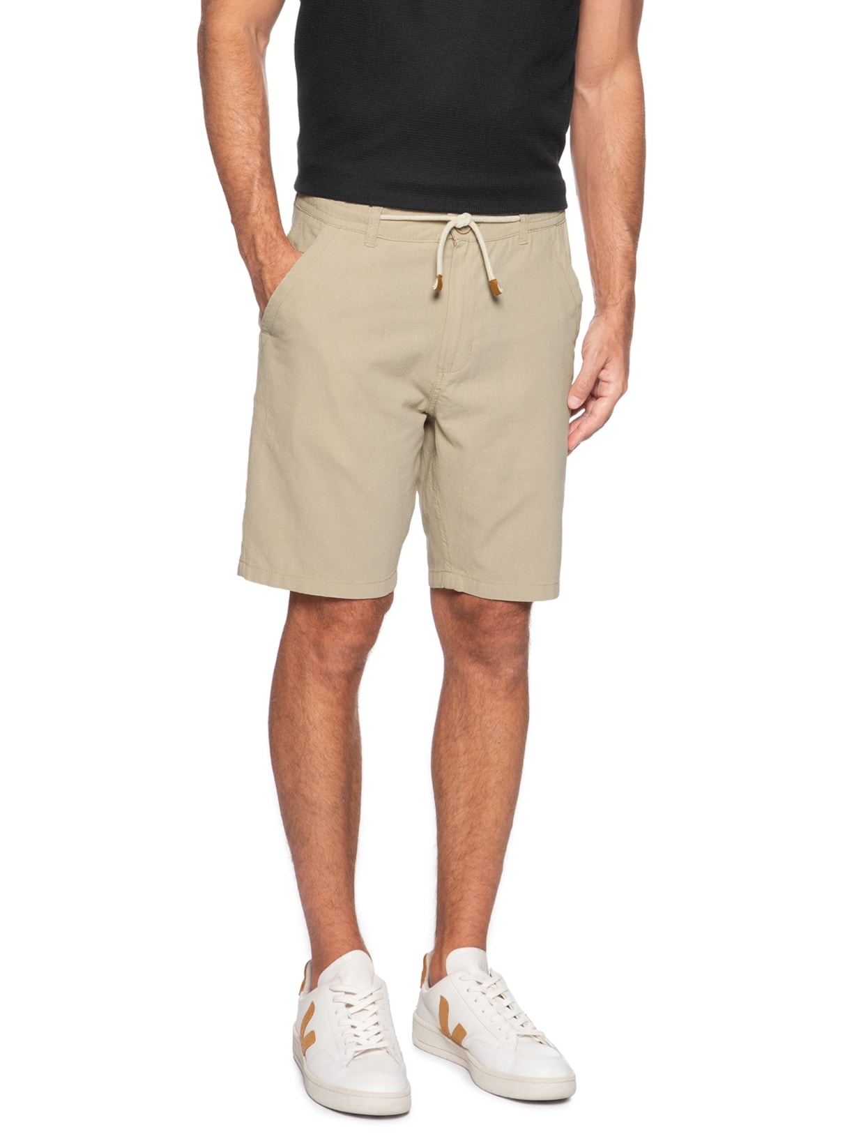 Bermuda Masculina Algodão Ocean Bege '2 Essential