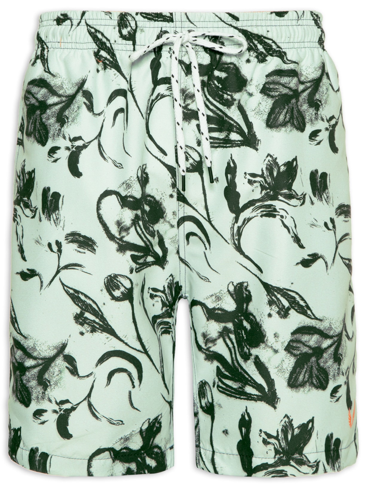 Bermuda Masculina Banho Black Flower - Verde