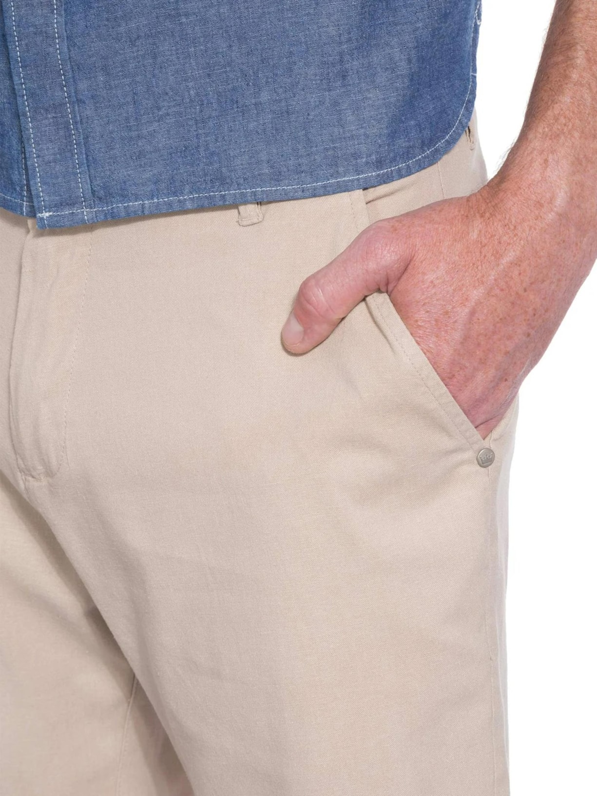 Bermuda Masculina Basic Linen Bege Osklen