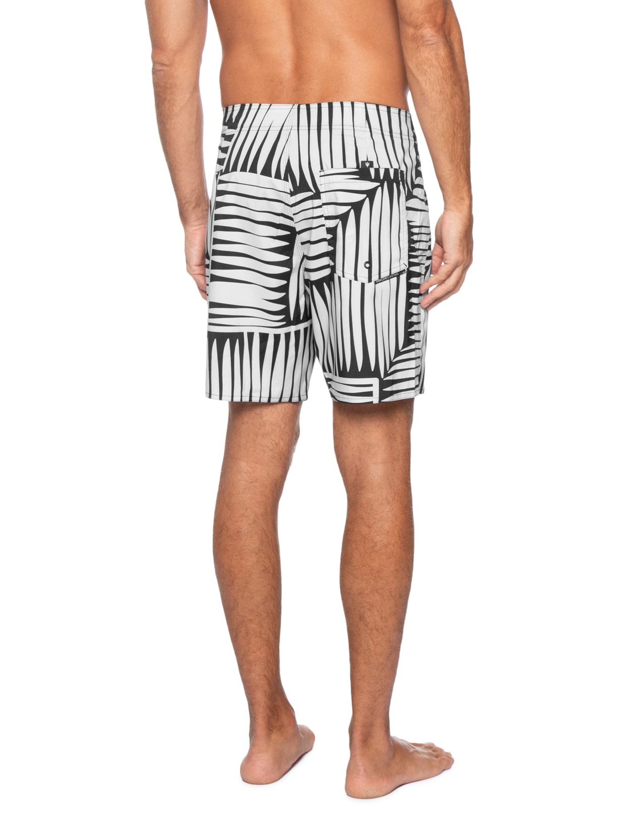 Bermuda Masculina Beachwear Aquaone Flex Geographic Lea Preto Osklen