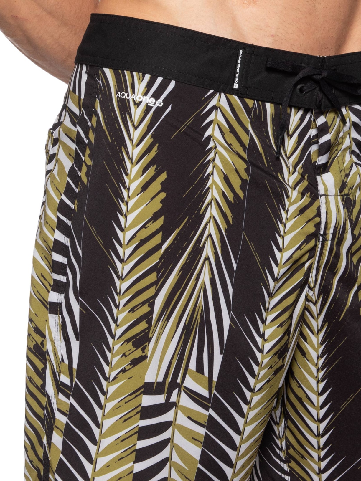 Bermuda Masculina Beachwear Aquaone Flex Palm Stripes  Marrom Osklen