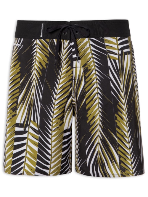 Bermuda Masculina Beachwear Aquaone Flex Palm Stripes – Marrom